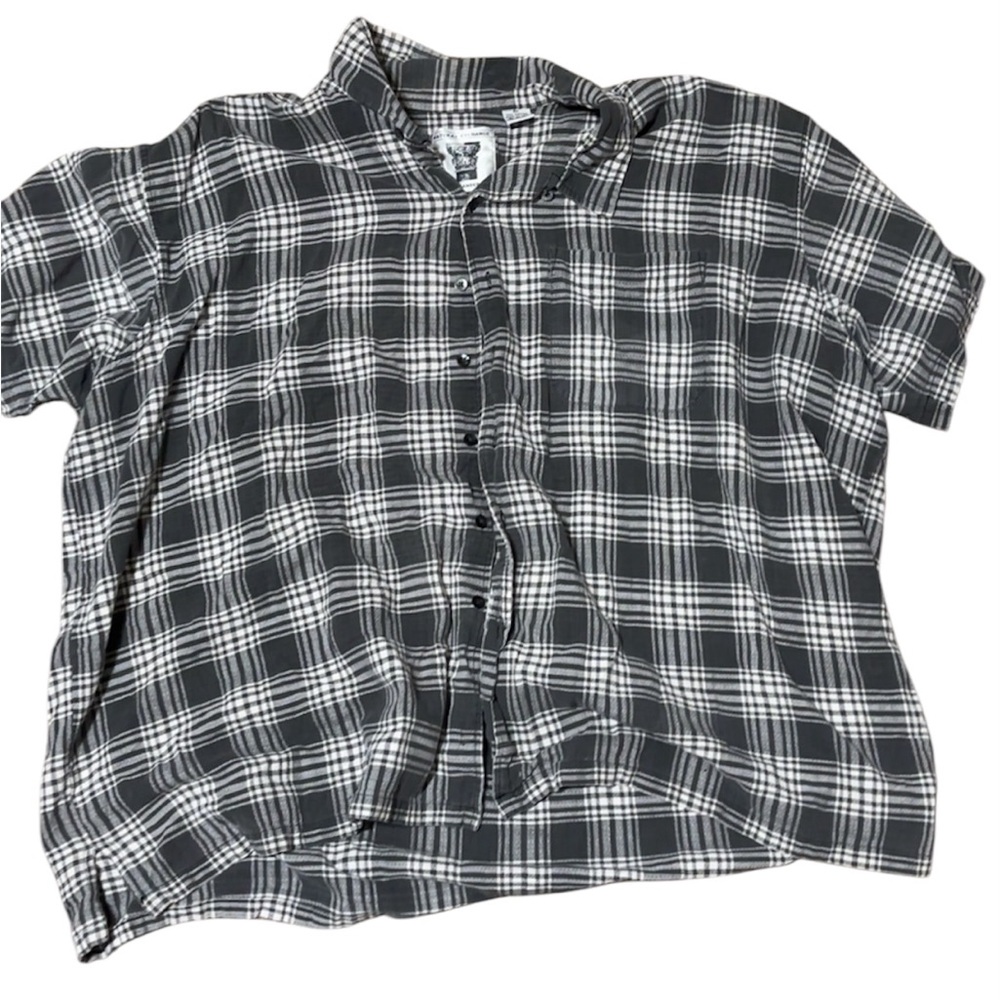 Black and white button down
